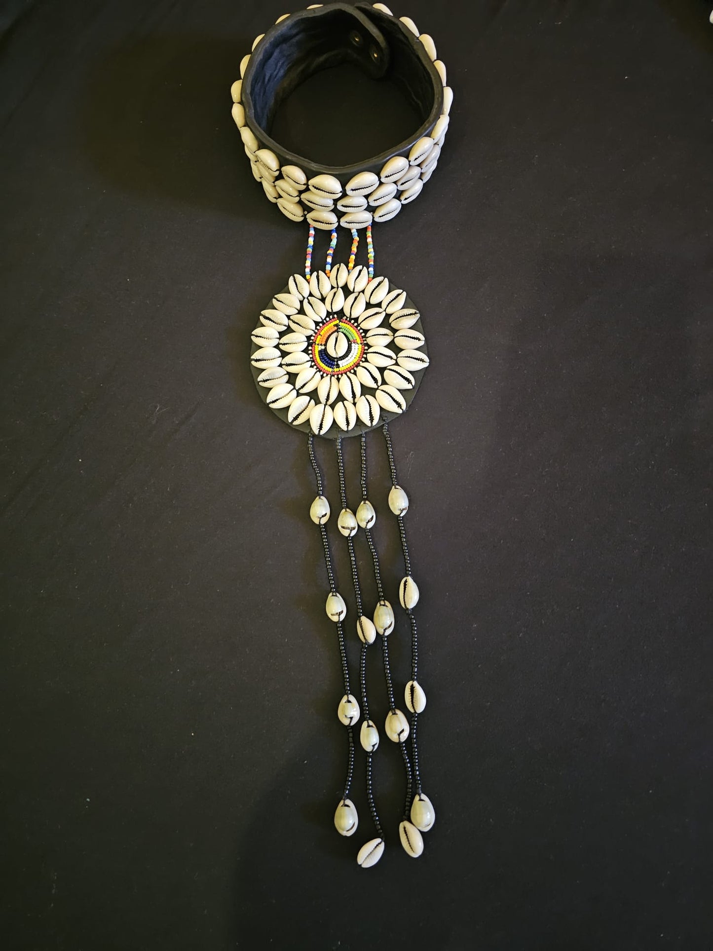 AATC Shell & Leather Neck piece (Long) -ASLN001