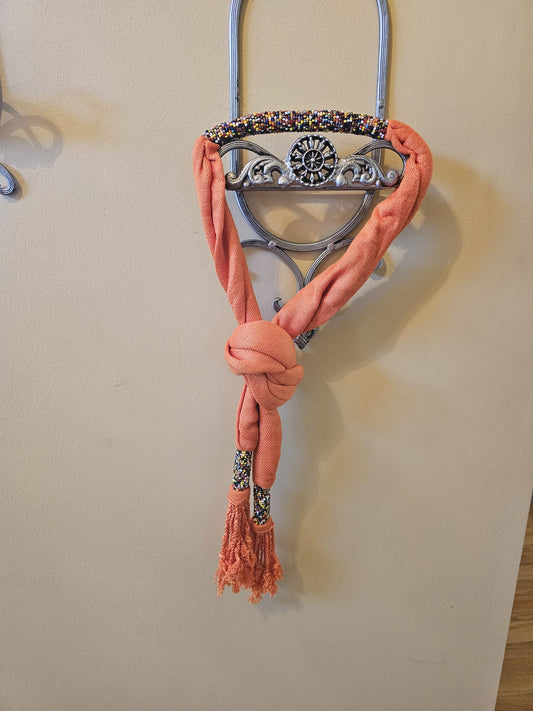 AATC Beaded Scarf(Orange) -ABS010