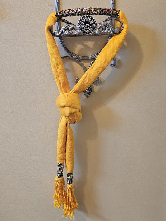 AATC Beaded Scarf (Yellow) -ABS002