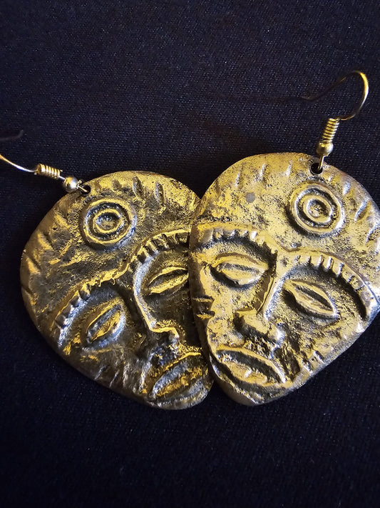 AATC Brass Gothic Hoops Earrings