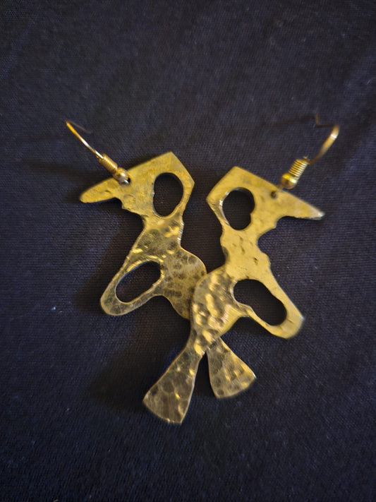 AATC Gun-design Brass Hoops Earrings
