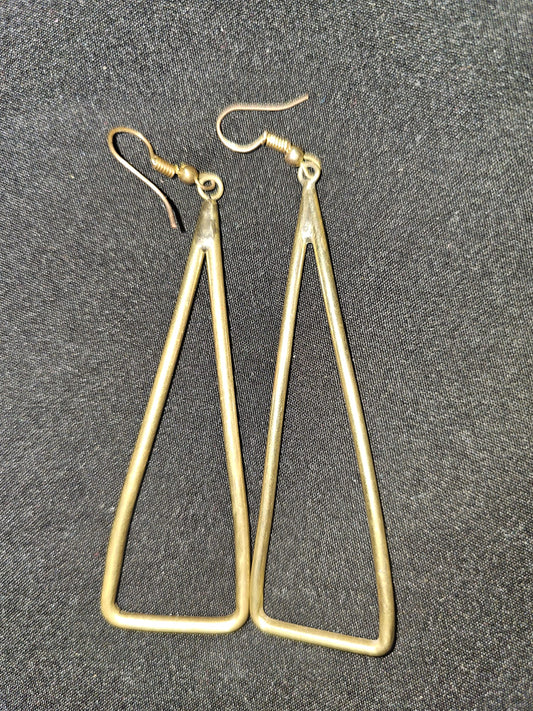 AATC TRIANGULAR HOLLOW BRASS EARINGS