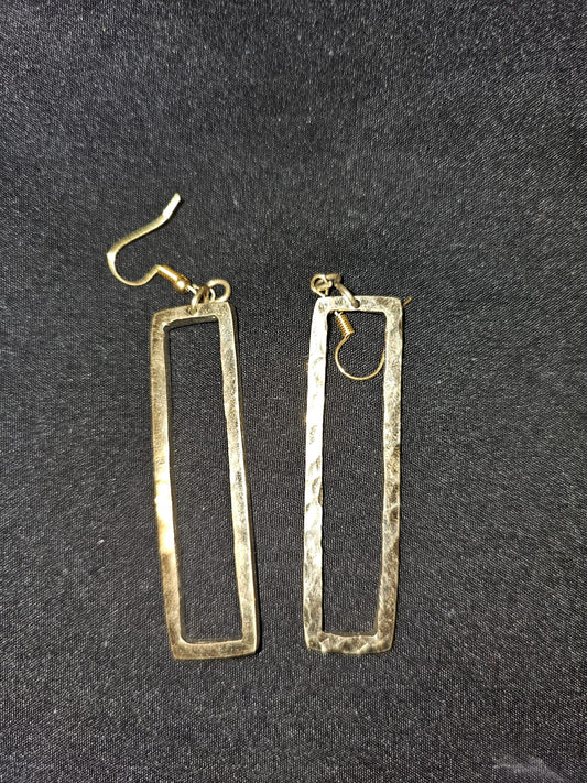 AATC BRASS HOLLOW RECTANGULAR EARINGS