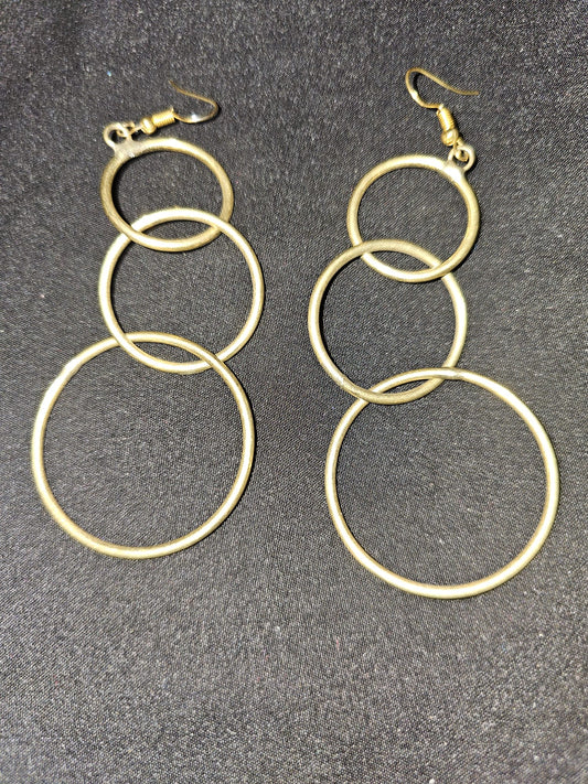 AATC BRASS TRIPLE HOOP EARINGS