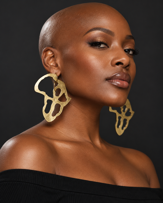 AI model styling image — AATC AFRICA ANKH-B EARRINGS