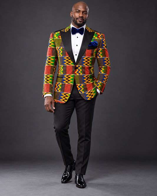 AI model styling image — AATC Men Tribal Coat