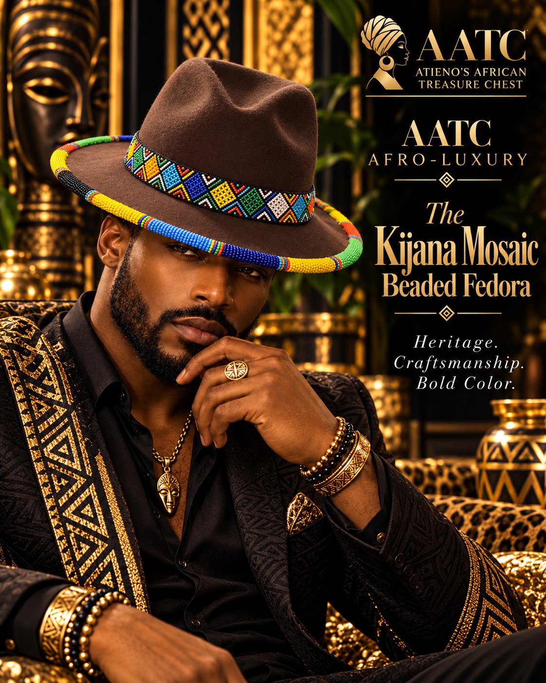 The Kijana Mosaic Beaded Fedora