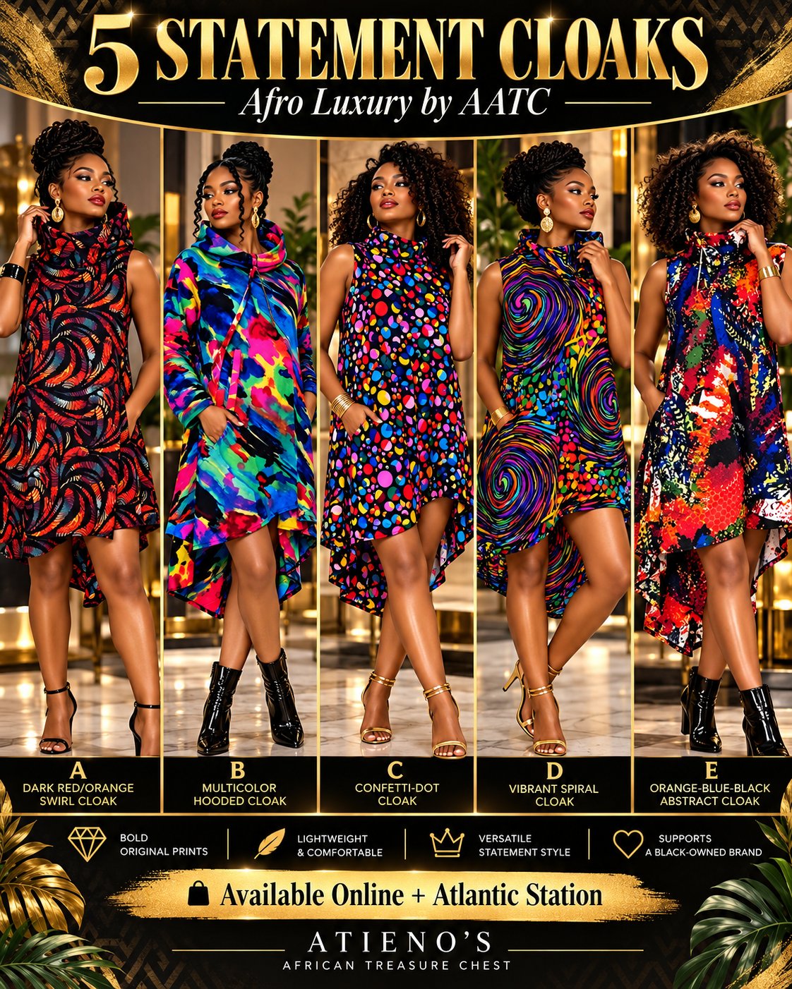 5 Statement Cloaks - Afro Luxury by AATC