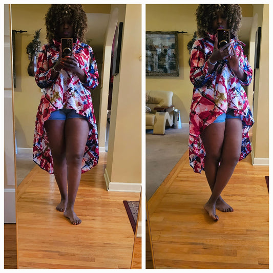 ATIENO CLOAK -RED SPLASH