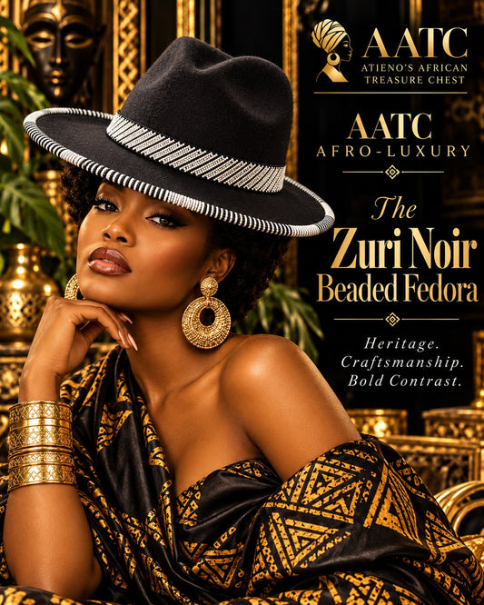 The Zuri Noir Beaded Fedora